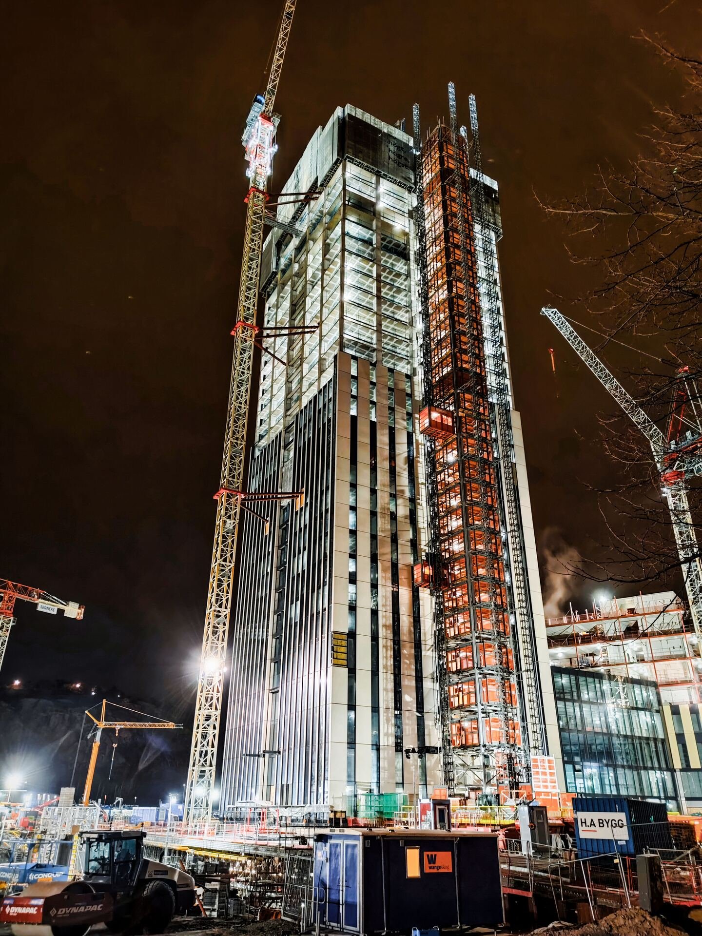 Tower under construction against the sky